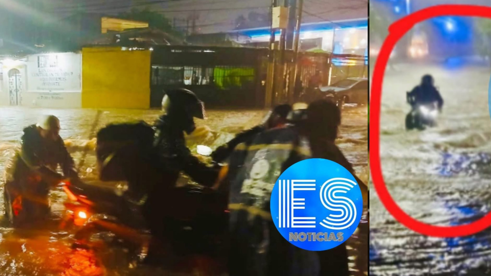 Motociclista es rescatado tras quedar atrapado en una inundación cerca del monumento al “Hermano Lejano