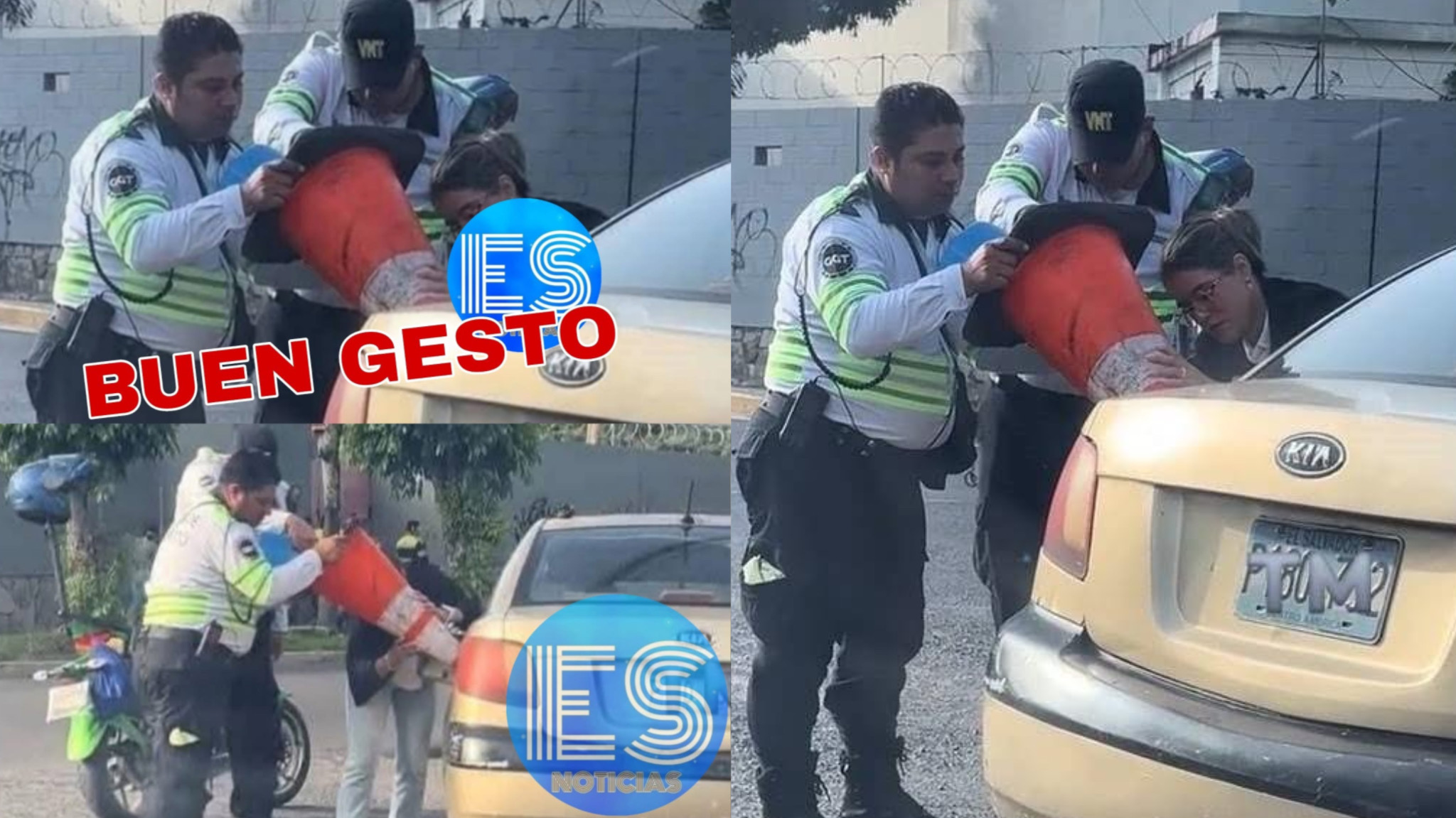 Gestores de tránsito se viralizan no por poner esquelas si no por ayudar a joven que se quedó sin combustible.